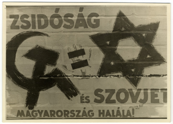 Plakát az utcán: zsidóság és szovjet Magyarország halála