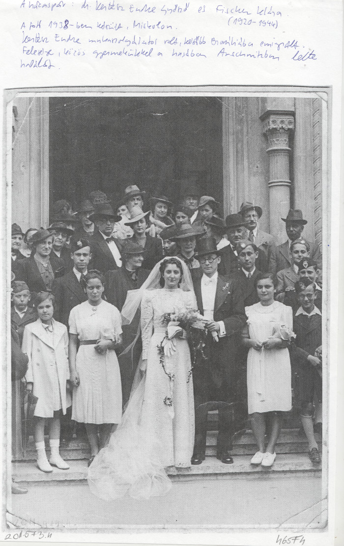 Esküvői kép Dr. Kertész Endre Győzőről és Fischer Kláráról