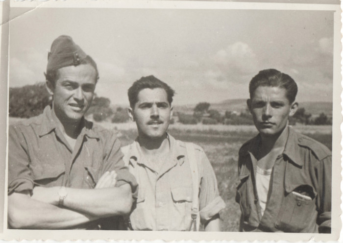 Jozsó Ehrenstein, Makai Gábor és Krausz Imre Olaszországban az angol hadsereggel